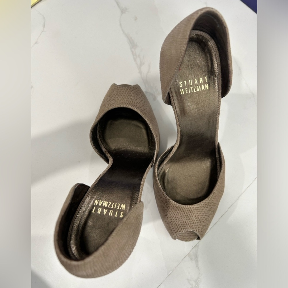 Stuart Weitzman Light Brown Peep Toe